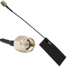 Внутренняя малогабаритная гибкая GSM антенна RUICHI PCB P02 2G/3G/4G с разъёмом SMA-  M, 10см - клеевой монтаж, кабель RG1.13, 28x13 мм, 2 дБи усиление, 900-2600 МГц, черная