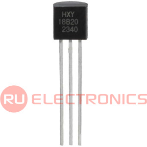 DS18B20 HXY датчик температуры цифровой -55…+150 °С, точность ±0.5°C, 1-Wire, TO-92