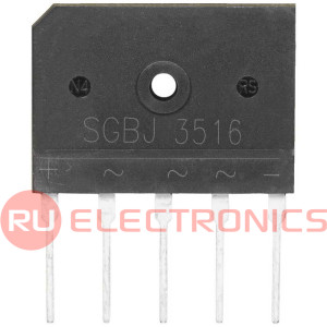SGBJ3516 RUICHI трехфазный диодный мост 1600 В, 35 А, 35х25х4.6 мм