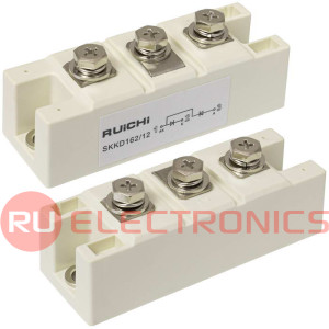 SKKD162/12 RUICHI диодный модуль, полумост, 12 класс (1200 В), 160 А, 94х34х30 мм