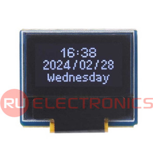 0.49-дюймовый модуль OLED-дисплея Waveshare, 0.49inch OLED Module, разрешение 64x32,  интерфейс I2C, черно-белый дисплей