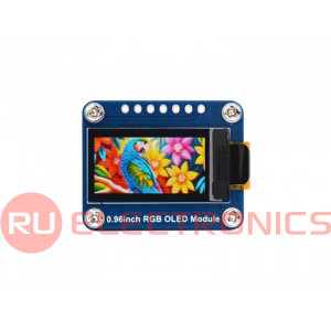 0.96-дюймовый RGB OLED-дисплей Waveshare, 0.96inch RGB OLED Module, разрешение 64x128,  65K цветов, интерфейс SPI