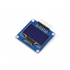 1.3-дюймовый OLED-дисплей Waveshare, 1.3inch OLED (A), интерфейсы SPI/I2C,  изогнутый/горизонтальный разъем, цвет дисплея синий