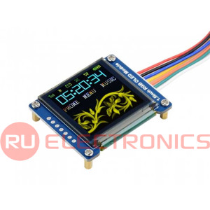 1.5-дюймовый модуль RGB OLED-дисплея Waveshare, 1.5inch RGB OLED Module, 65K RGB цветов,  разрешение 128x128, интерфейс SPI