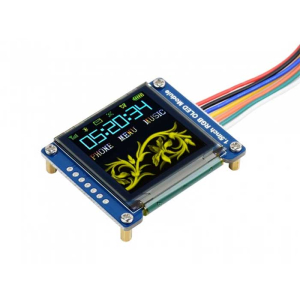 1.5-дюймовый модуль RGB OLED-дисплея Waveshare, 1.5inch RGB OLED Module, 65K RGB цветов,  разрешение 128x128, интерфейс SPI