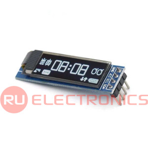 0.91-дюймовый модуль OLED-дисплей RUICHI, DSM-OLED-0.91-4P-Y, разрешение 128x32     пикселей, интерфейс I2C, драйвер SSD1306, желтый