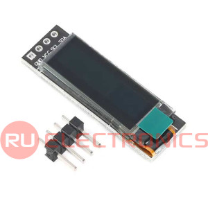 0.91-дюймовый модуль OLED-дисплей RUICHI, DSM-OLEDv2-0.91-4P-B, разрешение 128x32        пикселей, интерфейс I2C, драйвер SSD1306, синий