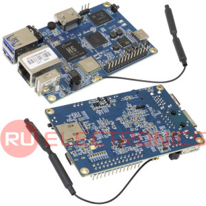 Одноплатный компьютер Orange Pi 3 LTS, четырёхъядерный процессор 1,8 ГГц, 2 ГБ ОЗУ, 8 ГБ  EMMC, Wi-Fi и Bluetooth 5.0