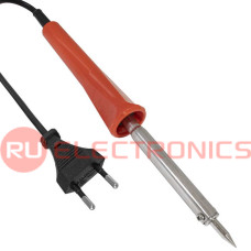 Паяльник электрический RUICHI TP-210-A, 220 В, 50 Гц, 60 Вт, жало - конус, ручка нейлоновая PA-66, красная
