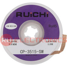 Оплетка для удаления припоя RUICHI CP-3515-SW, ширина 3.5 мм, длина 1.5 м, медная