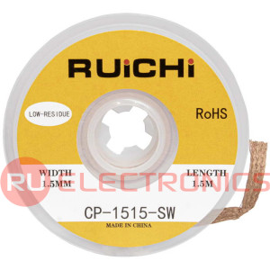 Оплетка для удаления припоя RUICHI CP-1515-SW, ширина 1.5 мм, длина 1.5 м, медная