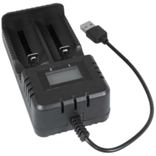 USB зарядное устройство для литий-ионных аккумуляторов RUICHI S-18655, на 2 аккумулятора, 122х62х35 мм, 2400 мА, 220 В, 50 Гц, 4.2 В, корпус пластиковый, длина кабеля 0.2 м