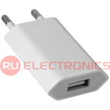 Сетевое зарядное устройство USB RUICHI 638, 1 А, 5 В, 240 Вт, 50 Гц, ABS-пластик, цвет белый