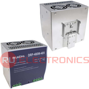 Блок питания на DIN-рейку RUICHI DRP-480-48, 100-240 В (АС) 10 А, 48 В, металлический  корпус
