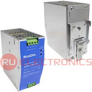 Блок питания на DIN-рейку RUICHI NDR-240-24, 100-240 В (АС) 10 А, 24 В, металлический  корпус