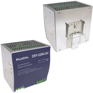 Блок питания на DIN-рейку RUICHI DRP-240-24, 100-240 В (АС) 10 А, 24 В, металлический  корпус