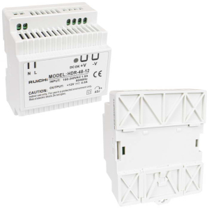 Блок питания на DIN-рейку RUICHI HDR-48-12, 85-266 В (АС) 4 А, 12 В, пластиковый корпус