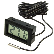 ЖК термометр/гигрометр малогабаритный RUICHI HT-1, LCD 16x35 мм, -50…+110 °С, чёрный, длина кабеля 2 м