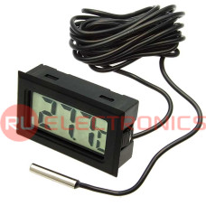 ЖК термометр/гигрометр малогабаритный RUICHI HT-1, LCD 16x35 мм, -50…+110 °С, чёрный, длина кабеля 3 м