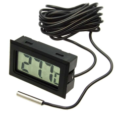 ЖК термометр/гигрометр малогабаритный RUICHI HT-1, LCD 16x35 мм, -50…+110 °С, чёрный, длина кабеля 5 м