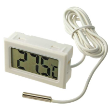 ЖК термометр/гигрометр малогабаритный RUICHI HT-1, LCD 16x35 мм, -50…+110 °С, белый, длина кабеля 1 м