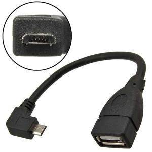 Кабель компьютерный переходный USB SZC USB AF-Micro USB, угловой 90°