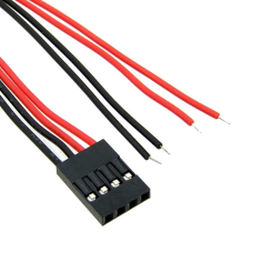 Межплатный кабель питания (розетка-под пайку) RUICHI BLS-4, AWG26, с шагом 2,54 мм, 0.3 м