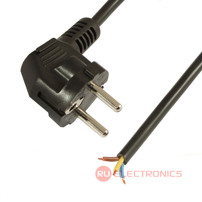 Сетевой шнур ПВС-ВП S22 3х0.75 1.8м(ч), Электрическая мануфактура, 3 провода, d провода   0.75 мм, длина 1.8 м, черный