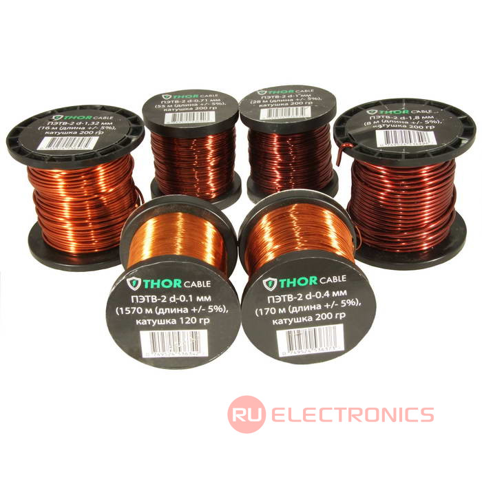 Эмальпровод ТОРКАБЕЛЬ ПЭТВ-2, D0,4мм, 170м, медь