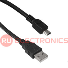 Компьютерный шнур RUICHI USB 2.0 A(m)-mini USB B(m), 1.8 м, чёрный