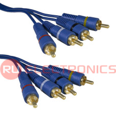Аудио-видео шнур RUICHI 4 RCA - 4 RCA, 1.5 м, синий