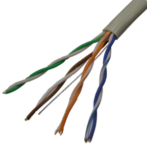 Кабель витая пара UTP 4х2х0,5 мм RUICHI, 24AWG, ССА/PE/PVC, CAT5e, 100 МГц, серый, бухта 305 м