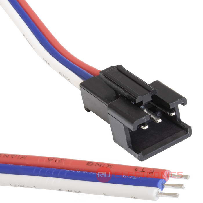 Межплатный кабель питания (вилка) RUICHI SM-коннектор, 3Pх150 мм, 22AWG, с шагом 2,5  мм.