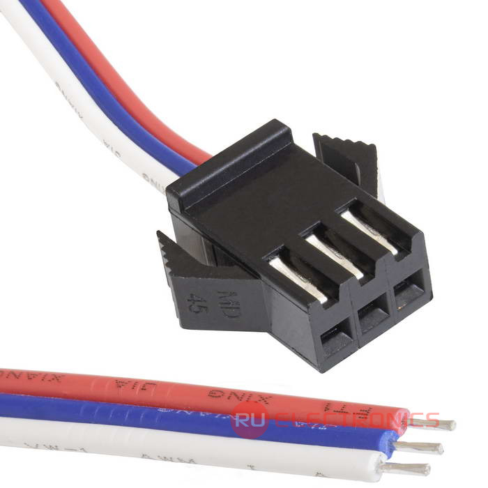 Межплатный кабель питания (гнездо) RUICHI SM-коннектор, 3Pх150 мм, 22AWG, с шагом 2,5  мм.