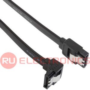 Кабель интерфейсный RUICHI SATA-AD-40-3.0-6GBPS, черный, SATA - SATA угловой, 400 мм