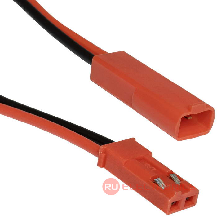 Кабель с разъемом SYP-2 контакта AWG22 0.1m (JST) (вилка + гнездо) комплект