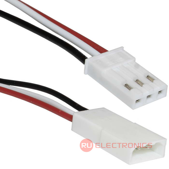 Кабель с разъемом SYP-3 контакта AWG22 0.1m (JST) (вилка + гнездо) комплект