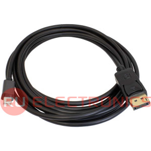Кабель RUICHI MDP-DP-1.5M, Mini-DisplayPort (m) (прямой) - DisplayPort (m) (прямой),  1.5м, черный