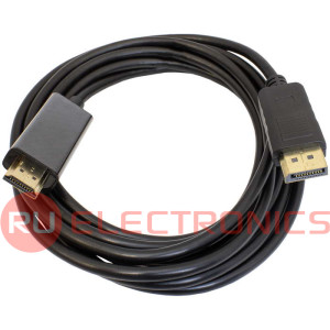 Кабель RUICHI DP-HDMI-3M, DisplayPort (m) (прямой) - HDMI (m) (прямой), 3м, черный