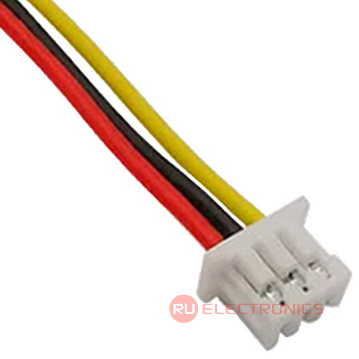 Разъём контактный RUICHI  SH 1,25mm 2pin 100mm F (гнездо)  с 3 контактами 26AWG 10 см