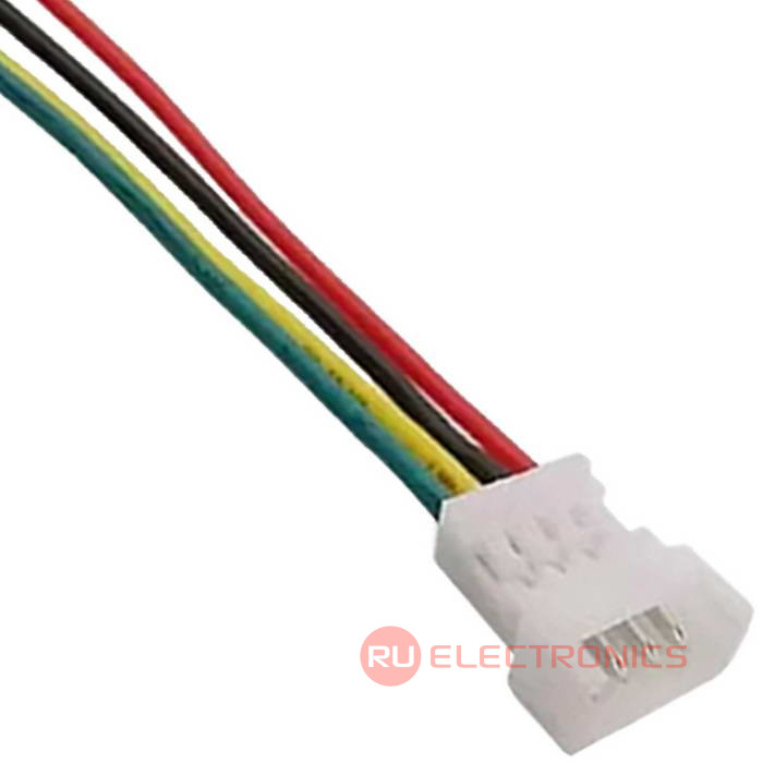 Разъём контактный RUICHI  SH 1,25mm 4pin 100mm M (штекер) с 4 контактами 26AWG 10 см