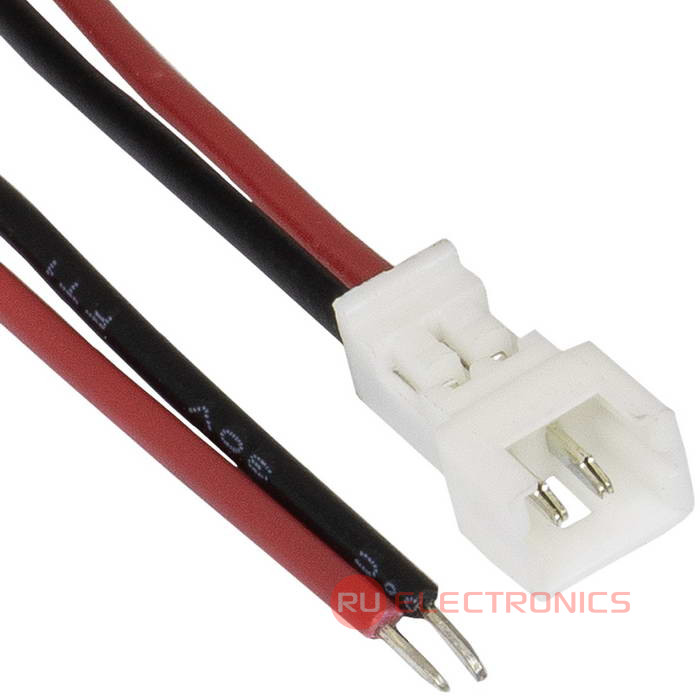 Разъём контактный RUICHI  SH 1,25mm 2pin 100mm M (штекер)  с 2 контактами 26AWG 10 см