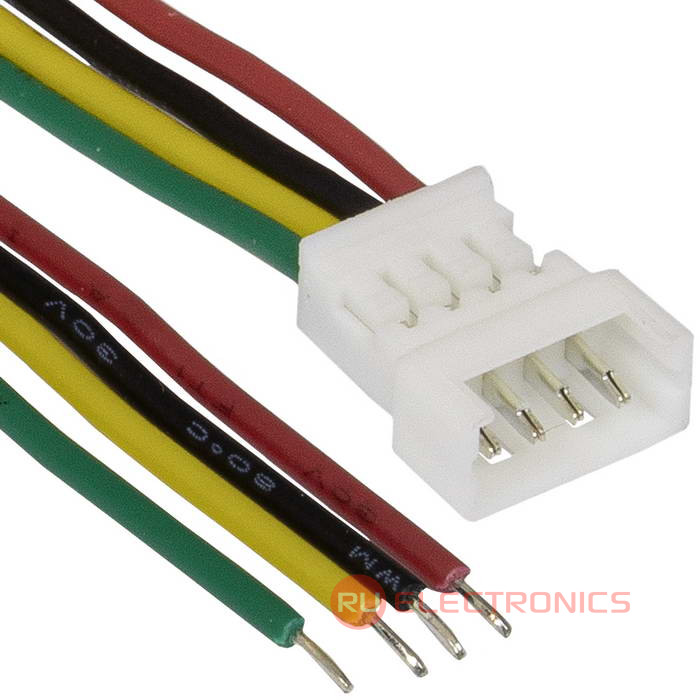 Разъём контактный RUICHI  SH 1,25mm 4pin 100mm M (штекер) с 4 контактами 26AWG 10 см