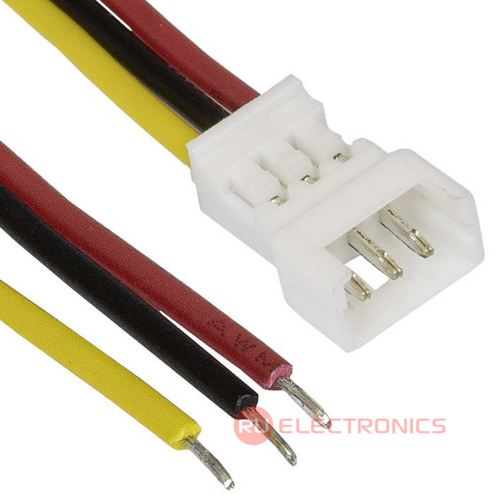 Разъём контактный RUICHI  SH 1,25mm 3pin 100mm M (штекер) с 3 контактами 26AWG 10 см