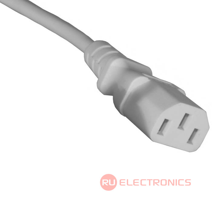 Сетевой шнур ПВС-АП S22C13 3х1.0 3м(б), Электрическая мануфактура, 3 провода, d провода 1   мм, длина 3 м, белый