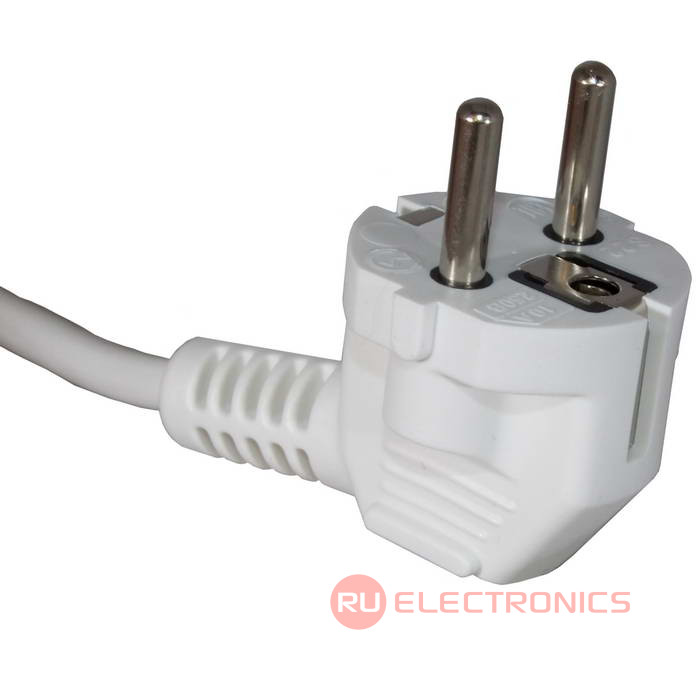 Сетевой шнур ПВС-ВП S22 3х0.75 3м(б), Электрическая мануфактура, 3 провода, d провода 0.75   мм, длина 3 м, белый