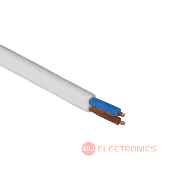 Сетевой шнур ШВВП-ВП S52 2х0.5 1.8м(б), Электрическая мануфактура, 2 провода, d провода   0.5 мм, длина 1.8 м, белый