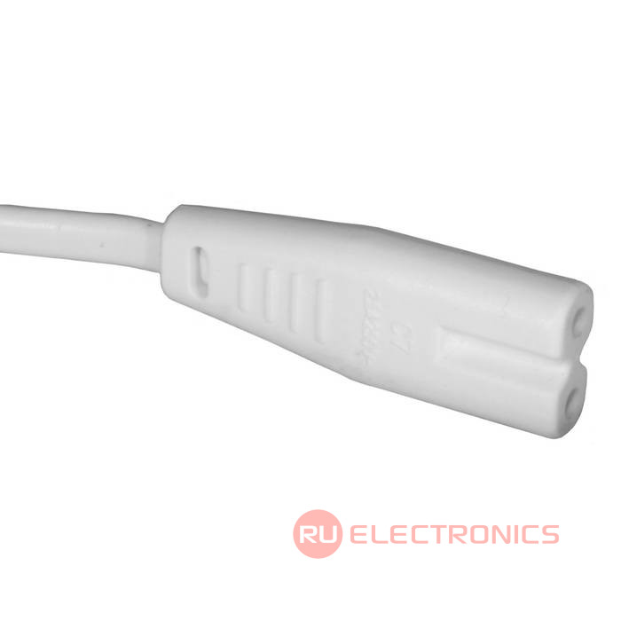 Сетевой шнур ШВВП-АП S52C7 2х0.5 1.8м(б), Электрическая мануфактура, 3 провода, d   провода 0.75 мм, длина 1.8 м, белый