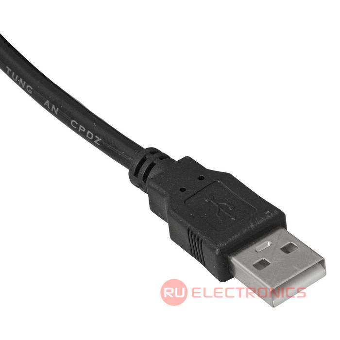 Компьютерный шнур RUICHI USB 2.0 A(m)-USB A(m), 1.8 м, чёрный