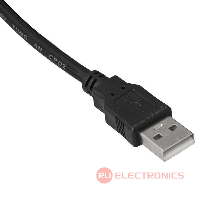 Компьютерный шнур RUICHI USB 2.0 A(m)-USB A(m), 1.8 м, чёрный